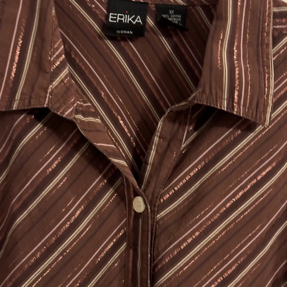 Erika Woman Sz 1X Brown Button Front Skirt VGUC ๐๐ - Picture 4 of 10